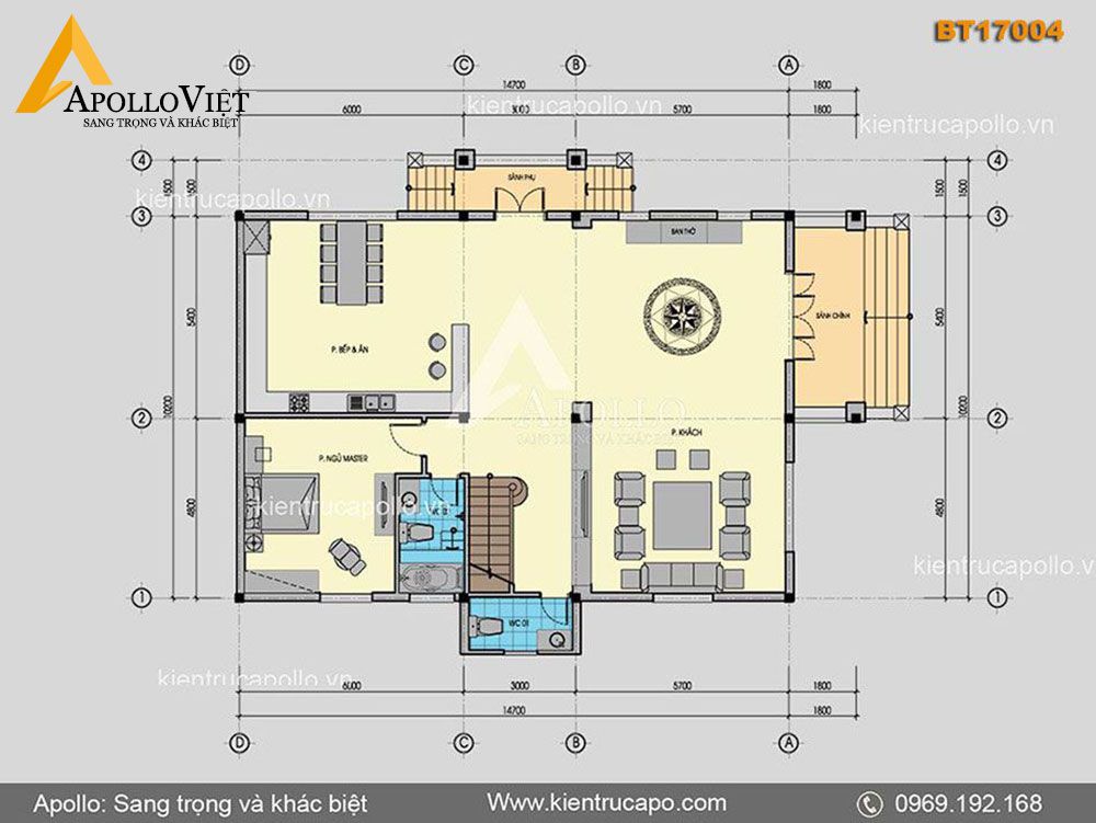 Biệt thự mái thái 3 tầng cao cấp ở Nam Định (BT17004)